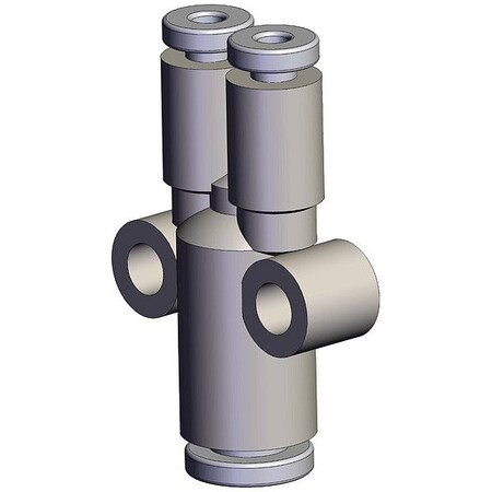 Smc Push-Fit Wye Fitting, White, Rigid KQ2U02-04A
