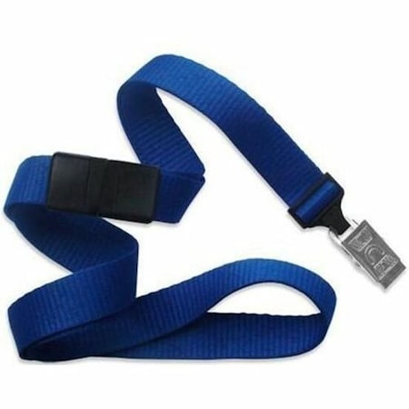 Brady LANYARD STANDARD, ROYAL BLUE, 5/8in, FLAT WOVEN LANYARD W/NICKEL PLATED STEEL U CLIP 2138-6002