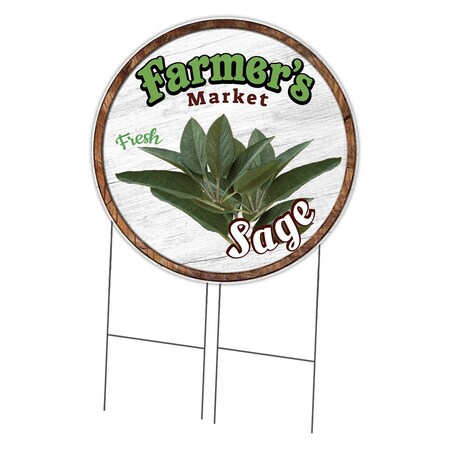 Signmission Farmers Market Sage Double Sided Corrugated Plastic Circle Yard Sign, C-36-CIR-DS-WS-Sage C-36-CIR-DS-WS-Sage