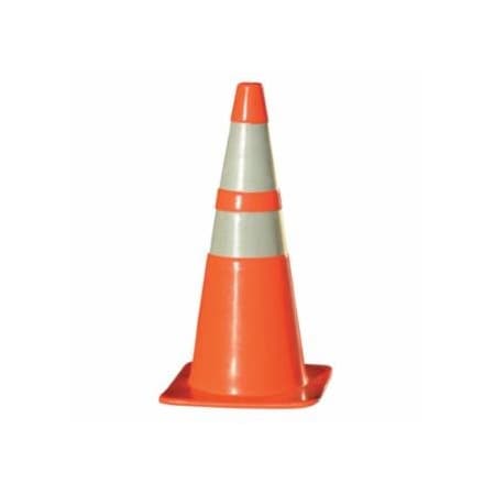 Cortina Safety Products W Series Traffic Cone, 28 in H, PVC, Orange with Reflective Collar 831-03-500-10O
