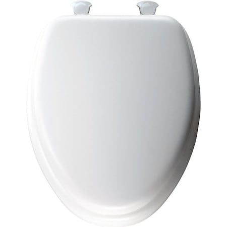 Mayfair 115EC00 Toilet Seat with Cover, Elongated, VinylWood, White, Twist Hinge 115EC-000