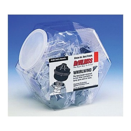 Devilbiss Whirlwind Disposable Air Filter, 1/4 in MNPT Inlet, 1/4 in FNPT Outlet Port, 125 psi 130028