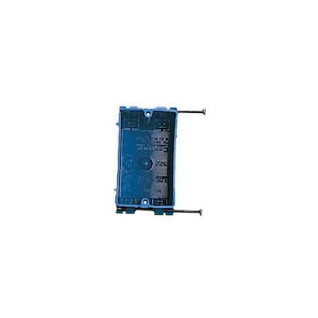 Carlon Outlet Box, 1 -Gang, 4 -Knockout, PVC, Blue, Captive Nail Mounting B118A