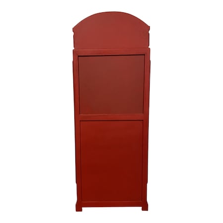 Homeroots Vintage Red Wooden Phone Booth Bar Cabinet 388258