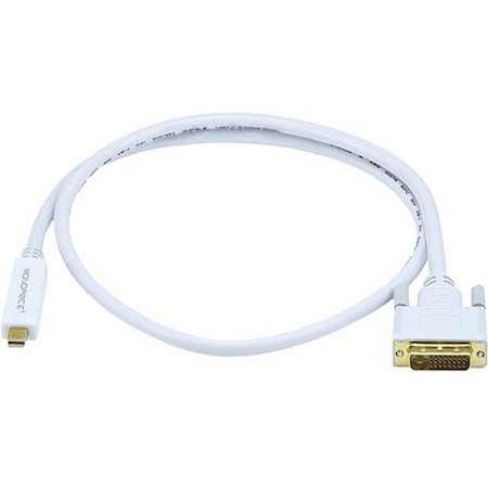 Monoprice White Mini Display Port to DVI Cable, 3ft 32AWG 5998