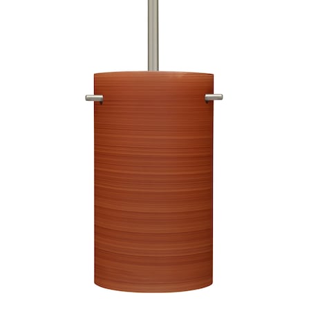 Besa Lighting Besa Tamburo 5 Stem Pendant, Cherry, Satin Nickel Finish, 1x 100W MAX E26 Base 1TT-4005CH-SN