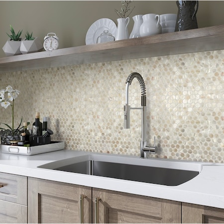 Apollo Tile Shell White 11.6 in x 11.6 in Shell Polished Wall Mosaic Tile 18.69 sqft/case, 20PK APLSMA88014A