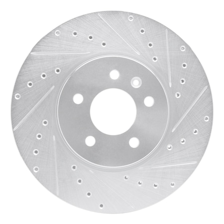 Dynamic Friction Co DFC Brake Rotor - Drilled and Slotted - Silver 631-46037R