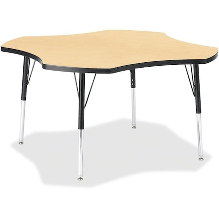 Jonti-Craft Berries Four Leaf Activity Table, E-height, Maple/Black/Black 6453JCE011