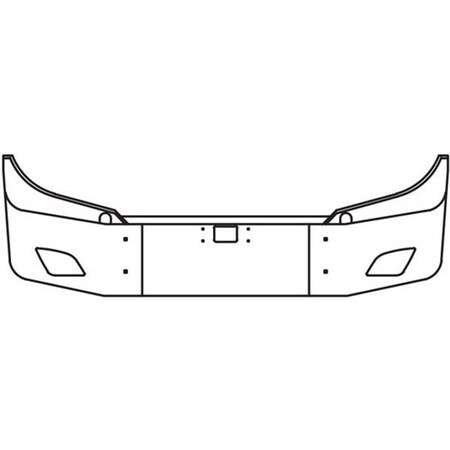Repl. For Freightliner Cascadia 116 Year 2024 14 In Stainless Steel Sba Bumper 11 Gauge Wtow A