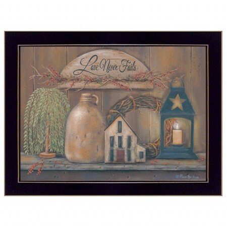 Homeroots Love Never Fails 4 Black Framed Print Wall Art 415860