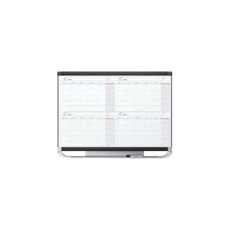 Quartet Prestige 2 Magnetic Total Erase 4-Month Calendar, 36 x 24, Graphite Color Frame 4MCP23P2