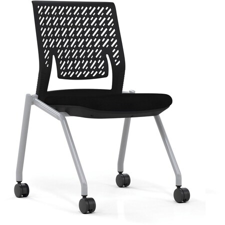 Mayline Training Chair No Arms, 18" Height, Mesh, Black/Gray KTX2SBBLK