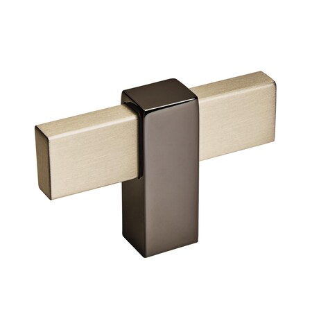Amerock Mulino 2-3/8 in 60 mm Length Silver Champagne/Black Nickel Cabinet Knob BP36720SCBN
