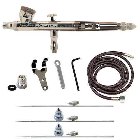 Paasche Gravity Feed Double Action Set w/ .2, .25, .38 & .66mm heads & 1/8BSP Adapter RG-4AS