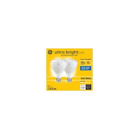 Current LED Ultra Bright Indoor Floodlight, Soft White, BR30 Medium Base, 20 Watts - pair 93130933