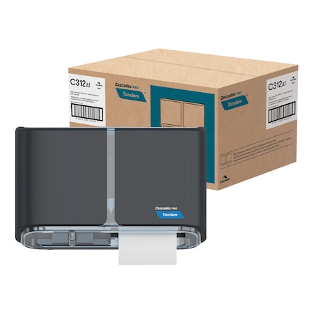 Cascades Pro Tandem Toilet Paper Dispenser Dark Gray, C312