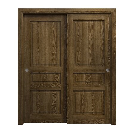 Sartodoors Sliding Closet Bypass Doors 36 x 96 inches, Ego 5012 Marble Oak, Rails Hardware Set, Wood Solid B EGO5012DBD-DMR-3696