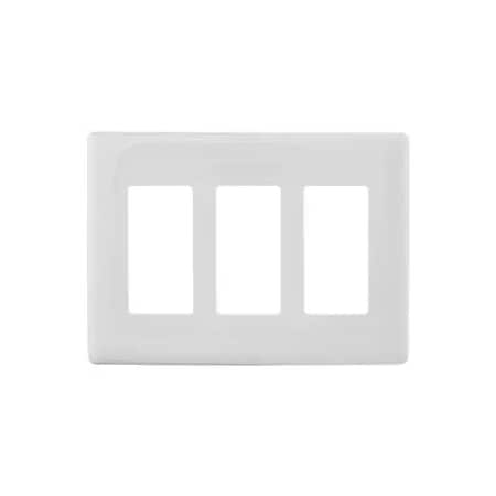 Hubbell Wiring Device-Kellems Wallplate, 3G Dec, Snap-On, White NPS263W