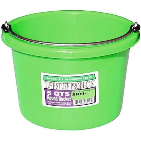 Tuff Stuff Prods 5 QTS ROUND BUCKET GREEN SRNGR