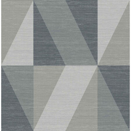 A-Street Prints Winslow Slate Geometric Faux Grasscloth Wallpaper 4141-27109