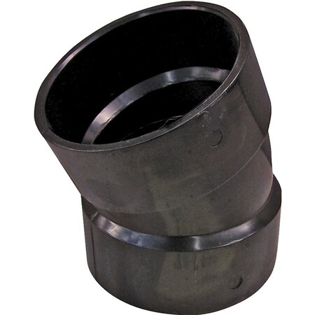 Canplas Pipe Elbow, 2 in, Hub, 22.5 deg Angle, ABS, Black 102552BC