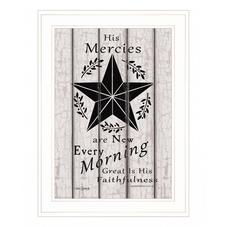 Homeroots His Mercies are New Every Morning 2 White Framed Print Wall Art 407746