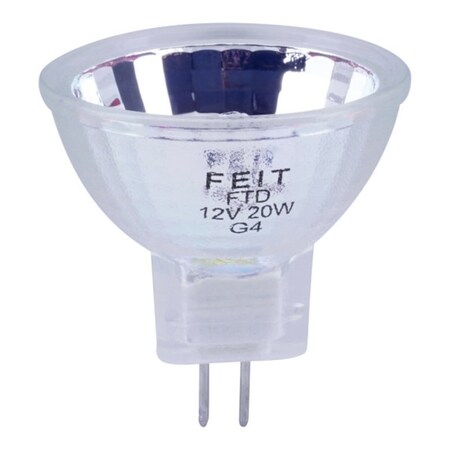 Feit Electric Halogen Bulb, 20 W, G4 Lamp Base, MR11 Lamp, 3000 K Color Temp, 3000 hr Average Life BPFTD