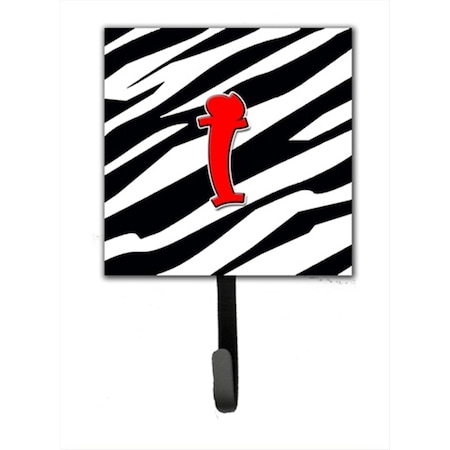 Carolines Treasures Letter I Initial Monogram Zebra Red Leash Holder Or Key Hook CJ1024-ISH4