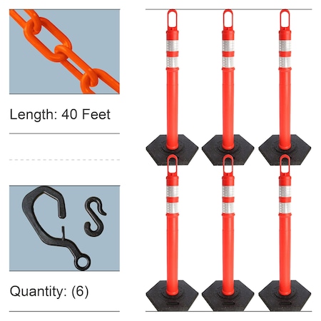 Mr. Chain Traffic Orange Delineator and Chain Kit, PK6 78113-6