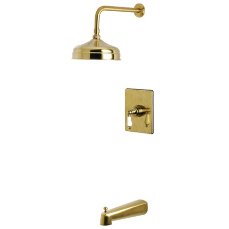 Kingston Brass Single-Handle Pressure Balanced Tub and Shower Faucet, Brushed Brass KB6347PL