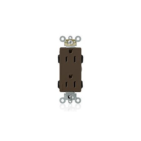 Leviton Straight Blade Receptacle, 5-15R, 15 A, 125V AC, Flush Mount, Self-Grounded M1626