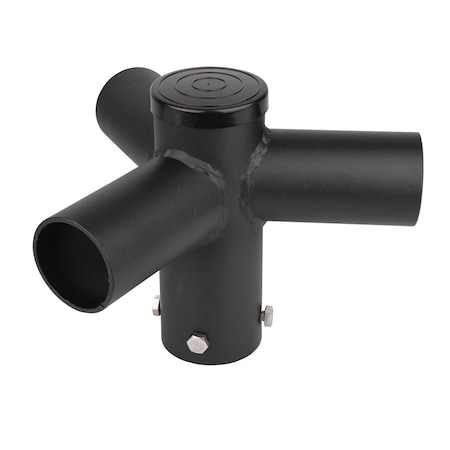 J&H Led 11 in. 120-Degree Triple Spoke Mounting Bracket Tenon Adapter for LED Outdoor Pole Lights JH-1TSB120-54C