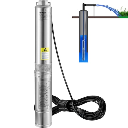 Vevor Deep Well Submersible Pump Stainless Steel Water Pump 3HP 230V 37GPM 640ft 4SSM5/18