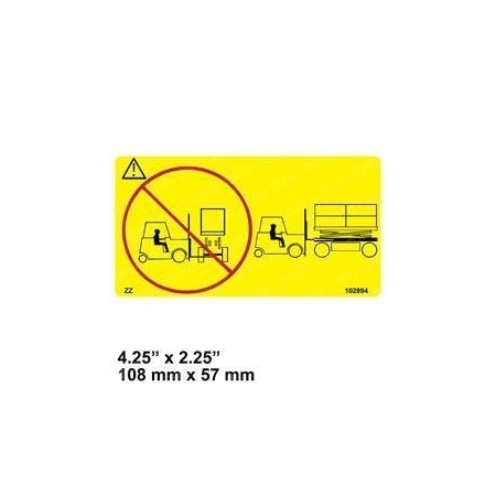 Skyjack REPLACEMENT DECAL, CAUTION FORK 102894