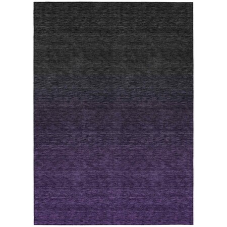 Homeroots 10' X 14' Eggplant Purple And Charcoal Abstract Washable Indoor Outdoor Area Rug 588941