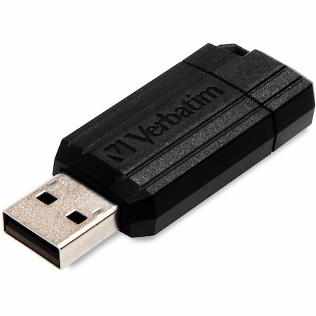 Verbatim Pinstripe USB 2.0 Flash Drive, 64 GB, Black, 10PK 70901