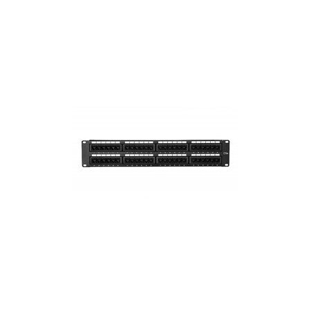 Cable Wholesale Rackmount 48 Port Cat5e Patch Panel, Horizontal, 110 and Krone Type, 568A & 568B Compatible, 2U 68PP-13048