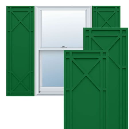 Ekena Millwork True Fit PVC Bungalow Fixed Mount Shutters, Viridian Green, 15W x 76H, PR TFP001BG15X076HG