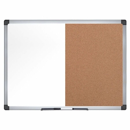 Mastervision Maya Series Combo Whiteboard/Cork Board, Wall Mount, 48"x72", Aluminum Frame XA2702170