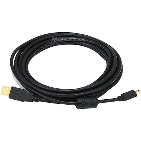 Monoprice 15ft USB 2.0 A Male to Mini-B 5pin Male Cable w/ Ferrite Core (Gold Plated) 5450