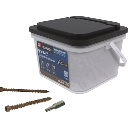 Grip-Rite DeckForce 2-1/2'' Composite Acacia Deck Screw, 10BK GRDFCS212ACA10BK