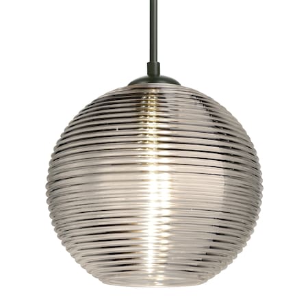 Besa Lighting Besa Kristall 8 Pendant, Smoke, Black Finish, 1x 9W LED 1JT-461602-LED-BK