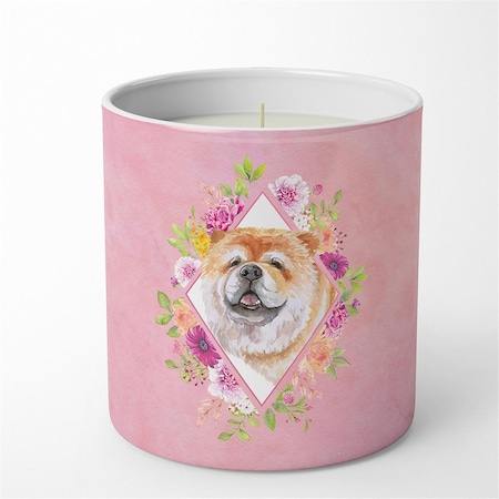 Carolines Treasures 10 oz Chow Chow No.2 Pink Flowers Decorative Soy Candle CK4132CDL