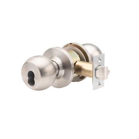 Trans Atlantic Co. HVB Series Heavy-Duty Commercial Cylindrical Knob with IC Core, Grade 1 Classroom in Stainless Steel DL-HVB70IC-US32D