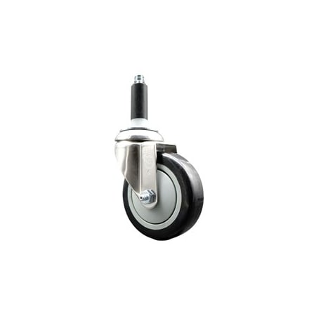 Service Caster 4 Inch 316SS Black Polyurethane Wheel Swivel 7/8 Inch Expanding Stem Caster SCC-SS316EX20S414-PPUB-BLK-78