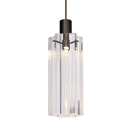 Besa Lighting Besa Ice 7 Pendant, Clear, Bronze Finish, 1x 35W MAX GY6.35 Base 1XT-ICE7CL-BR