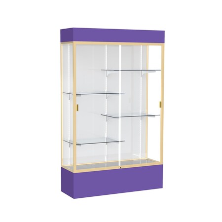 Ghent Lighted Floor Display Case 48x80x16, White 3174WB-GD-PE