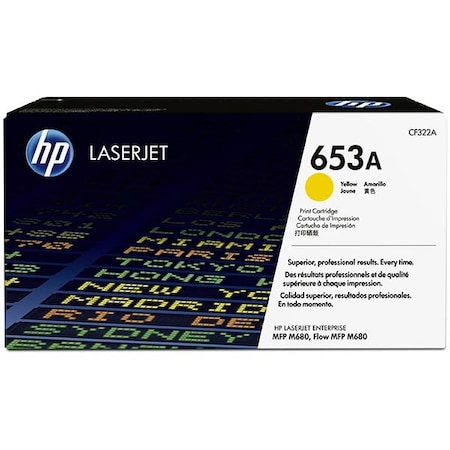 Hp 653A Yellow Original LaserJet Toner Cartridge, 16,500 Yield CF322A