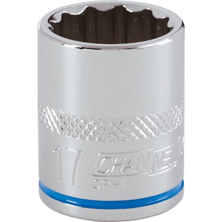 Channellock 3/8'' Drive 17 mm 12-Point Shallow Metric Socket 310298